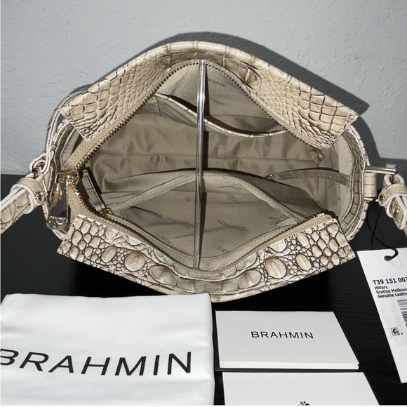 Brahmin Hillary SCALLOP MELBOURNE Leather W/Eye GORGEOUS NEUTRAL - Picture 9 of 9